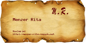 Menzer Rita névjegykártya